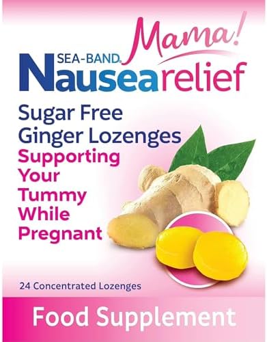 Sea-Band Mama! Sugar Free Ginger Lozenges, Pregnancy Sickness, 24 Lozenges