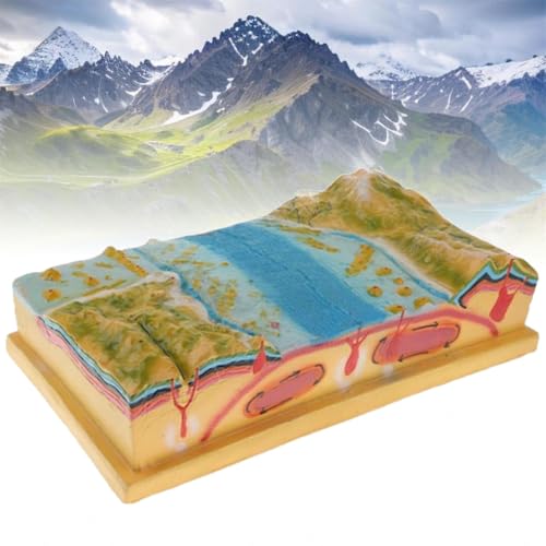 Plaque tectonique 3D et modèle de topographie des fonds marins pour cours de géologie