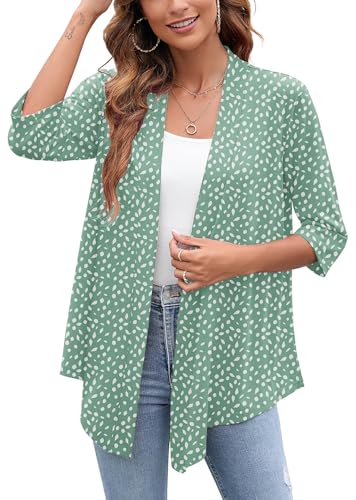Image of Heymoments Women's Lightweight Open Front Cardigans 3 /4 Sleeve Casual Soft Drape Fall Cardigan S-2XL
