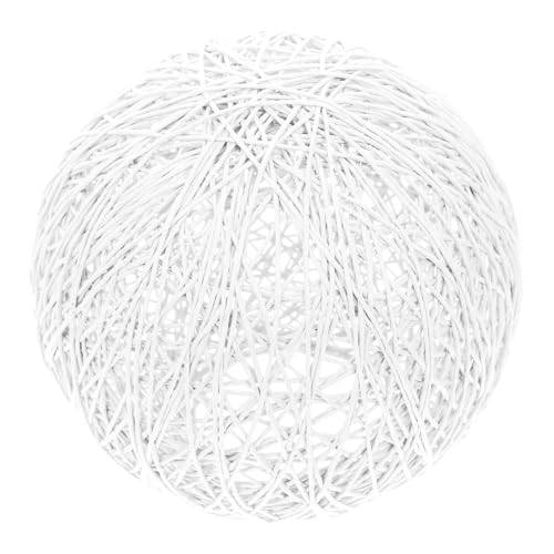 HOMSFOU Boho Rattan Ball Lampshade Ceiling Fan Bulb Cover Creative Spherical Light Cover for Pendant Table Lamp Home Office Decor