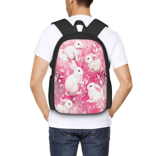 Mochila rosa de conejito de 16,5 pulgadas para el día a día 6