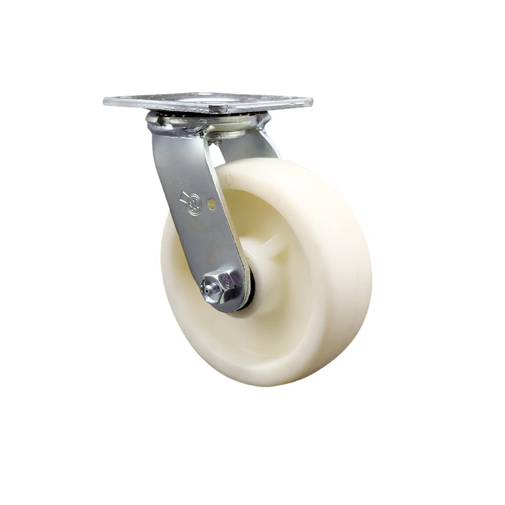 Nylon Swivel Top Plate Heavy Duty Caster with 6 Inch Wheel – 1,250 lbs. Capacity/Caster - Service Caster Brand