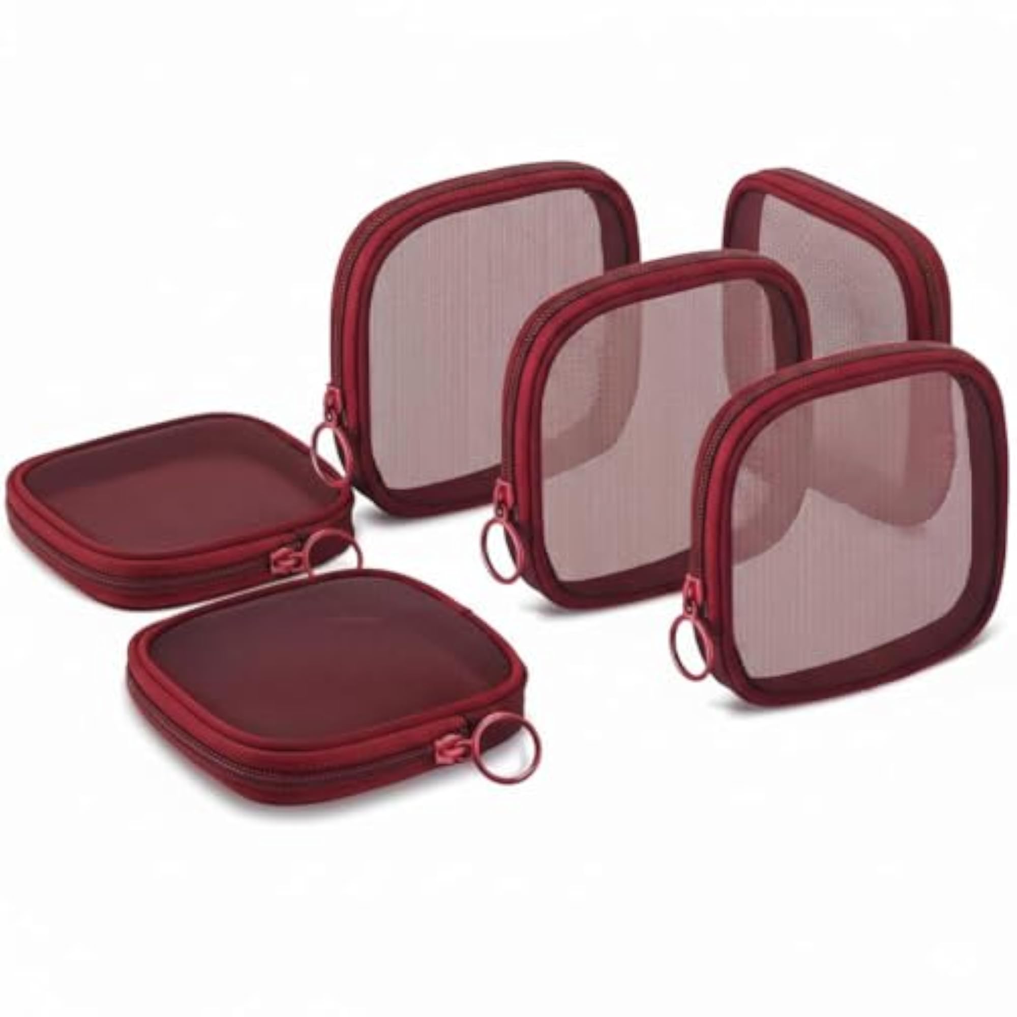 Mesh Makeup Pouch Small Zipper Cosmetic Bags, Travel Organizer