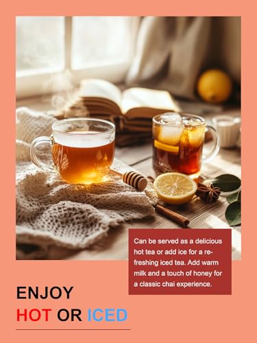 Image of TeeLux Chai Black Tea, Black Tea with Cinnamon, Ginger, Clove & Star Anise, Mellow & Spicy Flavor, Natural, 100 Count