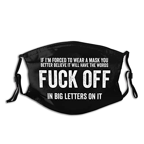 Forced To Wear A Face Mask,Comfortable Balaclavas Reusable Bandana Adjustable Scarf For Adult (With 2 Filters)