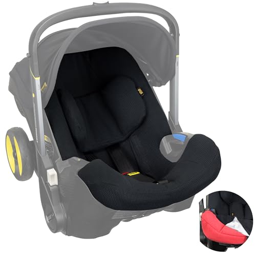 Image of UKJE Protective Car Seat Stroller Cover Compatible with Doona Car Seat - Protector, Cotton Cover, Infant Car Seat Liner - Newborn Car Seat Accessories - Easy to Clean - Easy to Install (zwart wafel)