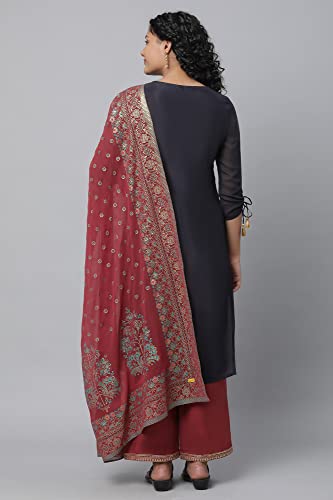 Image of Aurelia Women Viscose Festive Kurta Palazzo With Dupatta Set