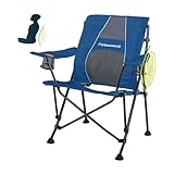 STRONGBACK Guru Folding Camp Chair with Lumbar Support, Navy & Grey