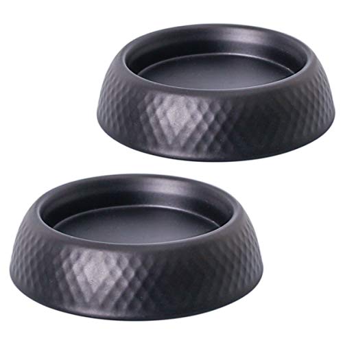 Black Iron Plate Candle Holder Decorative Iron Pillar Candle Plate Set of 2 Pedestal Candle Stand for LED Wax Candles Incense Cones Spa Weddings 2 pcs