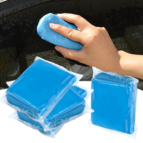 Barra de Arcilla para Coche, 4 Piezas x 100g Clay Bar Limpiador, Masilla de Limpieza para Pintura de Automóvil, Llantas, Cristales, Moto, Camión, Caravana, Fácil de Usar