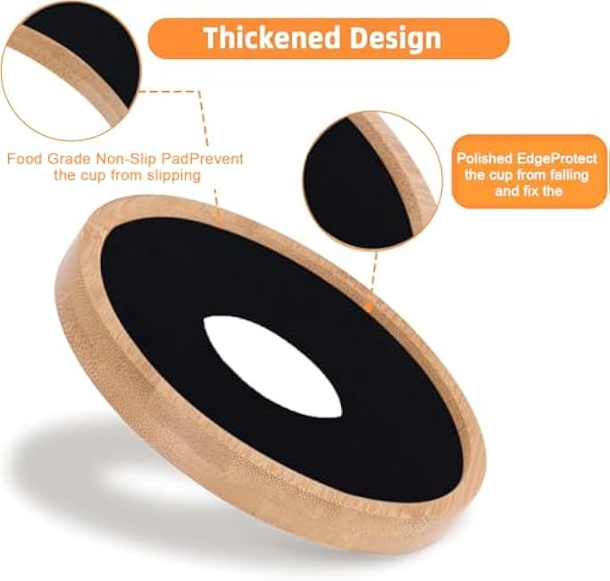 Mug Organizer - Wooden Coffee Mug Stackers, Mug Organizer for Kitchen Cabinet,Equipped with Food Grade Non-Slip Pad 6 Pack