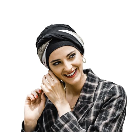 Turban chimiothérapie haut de gamme CAREBELL fait main en tissu de bambou