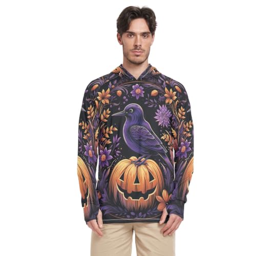 T-Shirt Pêche et Running Homme Rash Guard Violet Citrouille Halloween