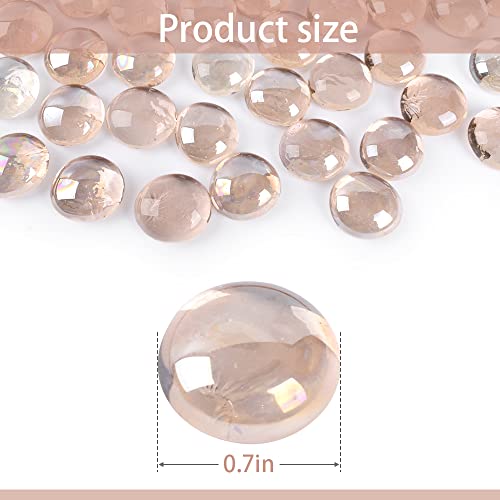Huianer Flat Glass Marbles 1Lb, 100Pcs Pink Flat Gems Glass Beads For Vase Filler Garden Aquarium Fish Tank Pebbles Table Floral Decoration… #TOP1