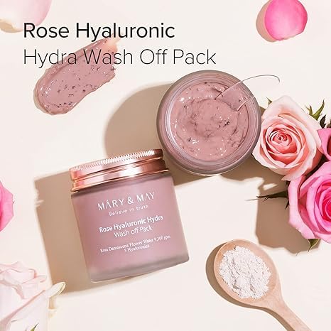 Mary&May Vegan Rose Hyaluronic Hydra wash off Mask Special Set, Cream Caly Mask for Moisturizing Pore Purifying - Image 3