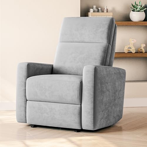 Image of Nurture& The Glider - Premium Power Recliner Nursery Chair with Stationary Headrest | Designed for Comfort and Simplicity | Built-in USB Charger