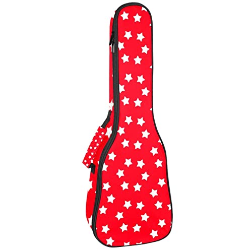 Housse ukulélé ténor rouge à motif étoiles sac à dos imperméable