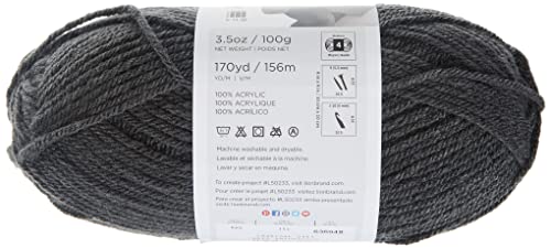 Image of Lion Brand Yarn (1 Skein Vanna's Choice Yarn, 2 Pack, Charcoal Grey