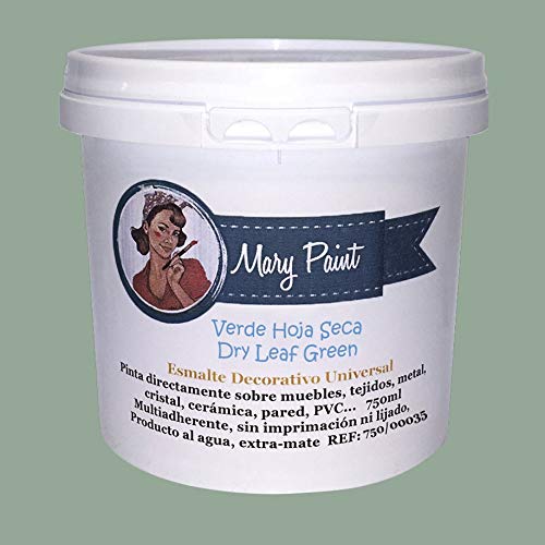 Mary Paint | Pintura para muebles efecto Chalk Paint, Verde Hoja Seca - 750ml