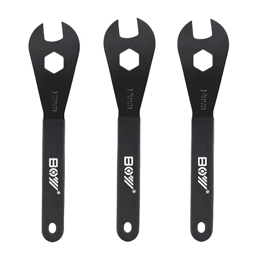 Chrisphil Bicycle Cone Wrench Set Carbon Steel Professional Pedal and Hub Tools (3PCS Wrench17-18-19MM)