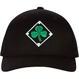 Irish Baseball Cap mit Kleeblatt-Stickerei und Flagge Irlands, schwarz, Small
