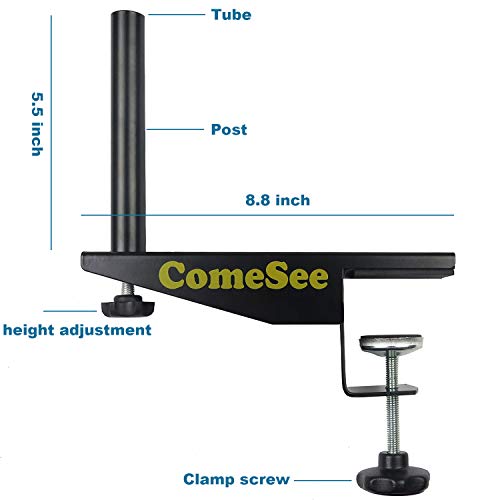 Comesee Professional Table Tennis Ping Pong Net Post Set Strength Screw Clamp With Net Clip Insert, 1.5 Inch Width Grip Holder, Tension And Height Adjustable Easy Set Up (Black) #TOP1