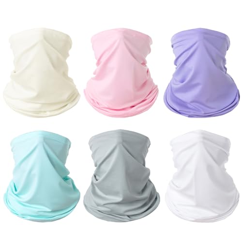 Image of 6 Pieces Summer Face Cover Scarf Mens Neck Gaiter For Men Women UV Protection Face Breathable Sun Protection Cycling Running
