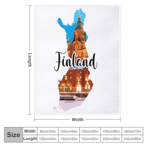 Couverture polaire peluche Finlande monument haut de gamme