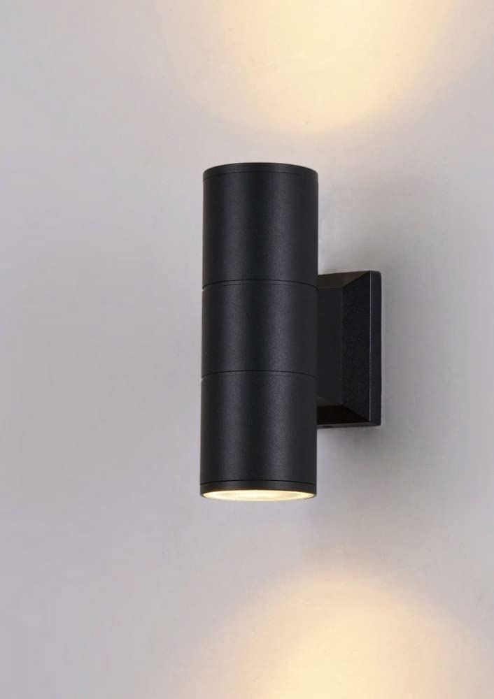 MAYTONI DECORATIVE LIGHTING Moderne Zylindrische Außenwandleuchte, Außenbeleuchtung Aluminium Up And Down Farbe Anthrazit, für Balkon, Garten, Terrasse 2-flammig, exkl. 2 x GU10 50W IP54 230V