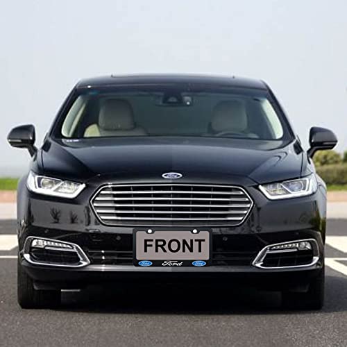 2Pcs Black License Plate Frames, Stainless Steel License Plate Covers, License Plate Holder Compatible With Ford Caps Cover Suit, License Plate Covers With Screw Caps Set Car Accessories #TOP6