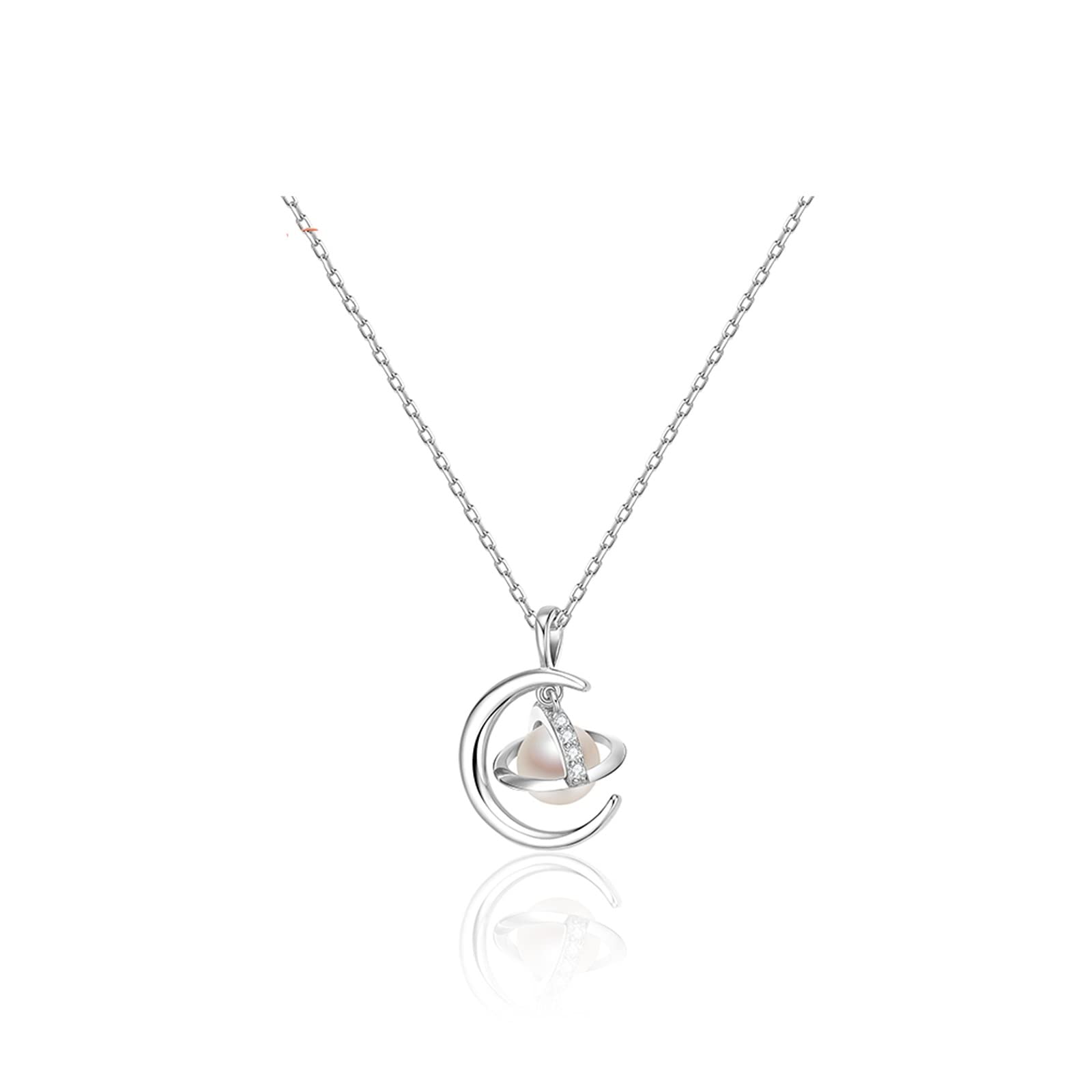 Collier en argent S925 avec pendentif en perles d'eau douce chic - 7