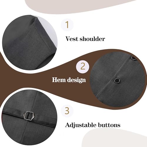 Mens Suit 3 Pieces Slim Fit Shawl Lapel Solid Tuxedo Blazer Vest Pants Shirt Bow Tie and Tie Prom Party Wedding Dinner4