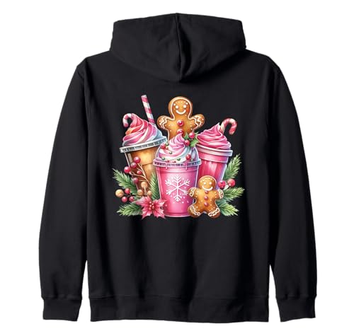Gingerbread Latte Christmas Drink Holiday Coffee Lover Cute Zip Hoodie