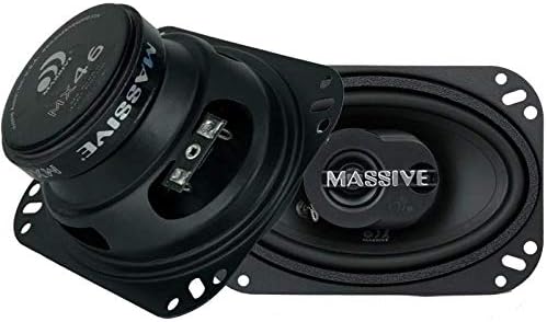 Massive Audio MX46-4 x 6 Inch, 80 Watts Max, 40 Watts RMS, MX Series Coaxial Speakers, 13mm Dome Ferro Fluid Tweeters, 1 “ High Temp Voice Coils, 4 Ohm (Sold AS Pair)