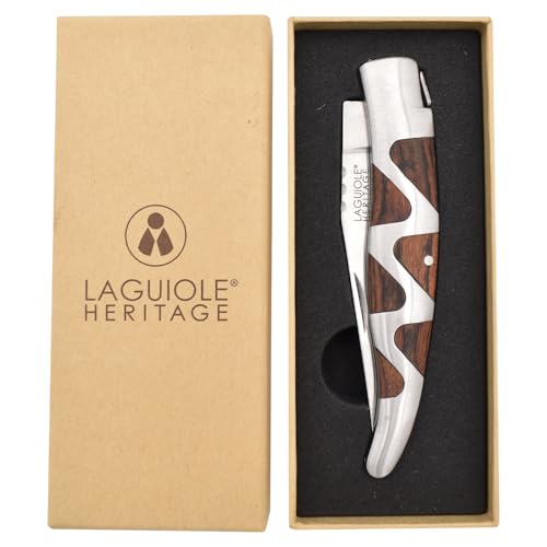 Couteau de poche Laguiole Coltelli Heritage - Manche en bois de zèbre - Couteau pliant en acier inoxydable - Design noble, inoxydable - 1 pièce - Idéal pour...