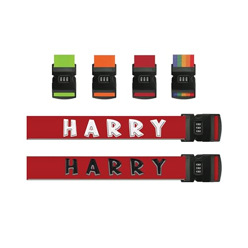 Varsany Single Red Personalised Luggage Straps Belt with Combination Lock - Adjustable & Secure -Suitcase Straps