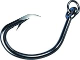 Eagle Claw TK619R-4/0 Trokar 619' Ringed Circle Hook, Black/Chrome Finish, One Size