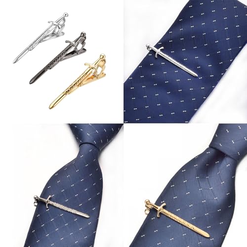 Image of Yoursfs Vintage Scottish Sword Tie Clips for Men Personalised Tie Clips Funny Sword Tie Bars Unique Cool Tie Pin for Men's Jewelry Gift