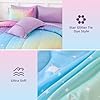 Drucon Rainbow Comforter Set Twin Size for Teen Girl &Boys,6 Pieces Bed in A Bag Blue Blush Rainbow Bedding Set Twin Size(1 Comforter, 1 Flat Sheet, 1 Fitted Sheet, 1 Pillow sham, 2 Pillowcases) #4