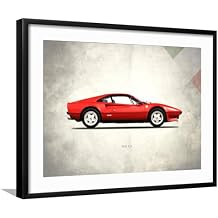 AllPosters Wall Art Print Ferrari 308GT Berlinetta 1977 on Black Frame by Mark Rogan, 24x18