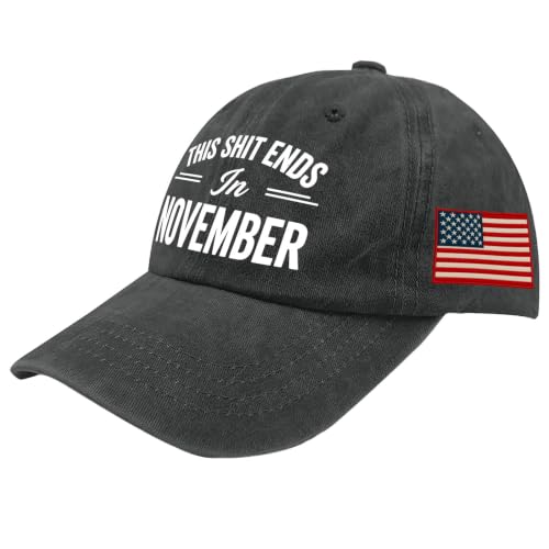 This Shit Ends in November for Mens Stylish Washed Distressed Baseball Cap