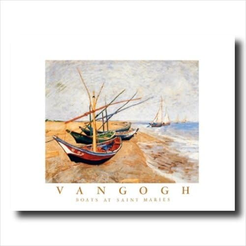 Vincent Van Gogh Sailboats Beach Lake Landscape - Cuadro de pared de 16 x 20 pulgadas, impresión artística