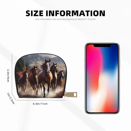 Horses Credit Card Holder Wallet, Leather Zipper Card Wallet For Women Ladies Rfid Blocking Card Case Small Coin Purse Accordion Wallet Gift2