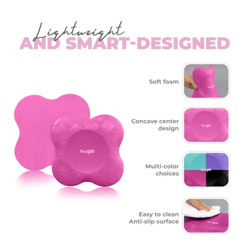 Yes4All Set Of 2 Extra Thick Yoga Knee Pad/Anti-Slip Knee Cushion For Head, Elbows, Hands, Wrists, Rose Red #TOP2