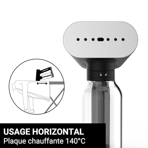 STEAMONE - Steamer Défroisseur à vapeur 2000W 33g/min - Fer portatif - Capacité 400 ml- Elimines 99,99% d'impuretés - Prêt en 30s - Cable 3m - Format ultra compact - EUXL400V2 – Image 5