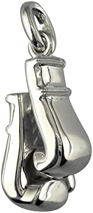 Large Boxing Gloves Charm, 1.25 Inches # 4899 in Sterling Silver