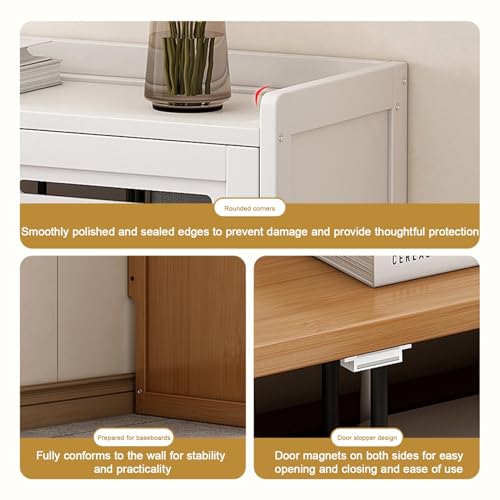 Organizador de módem caja de almacenamiento oculta para router WiFi bambú 8