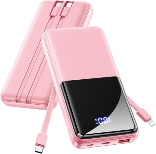 Power Bank Schnellladung, 15000mAh Tragbares Ladegerät, Pfirsichrosa – Ansicht 1