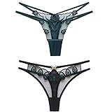 KHUFUZI Women's 2 Styles Pack Cute Lingerie Thong G-String Panties Clothing Dresses Gift For Girlfriend