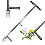 NOUSEG Weed Puller - Weed Puller Tool Stand Up Heavy Duty with Long Handle - Weed Remover Tool with 3 Claws for Garden Lawns Yard - Easily Remove Weeds Without Bending Pulling or Kneeling